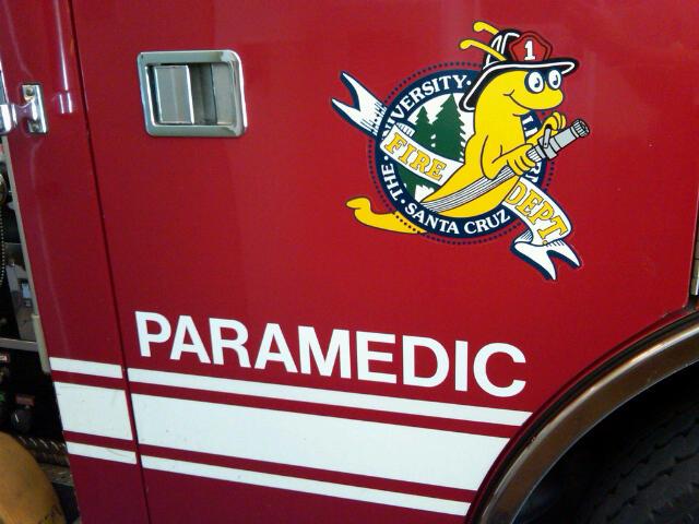 Paramedic signage added to campus fire engine in 2011